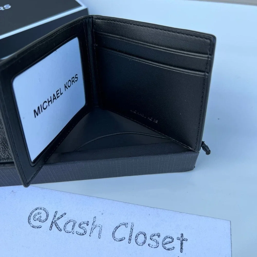 Michael kors Men Wallet Card Case Gift box set Black - Picture 3 of 7